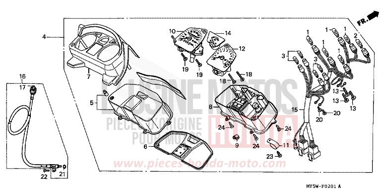 MESSGERAET (2) von CB1300 Super Bold'or ABS TANGO ORANGE METALLIC (YR201) von 1999